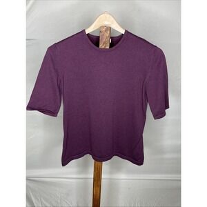 Ann Taylor Purple Shirt Womens 85% Cotton Top Size Large